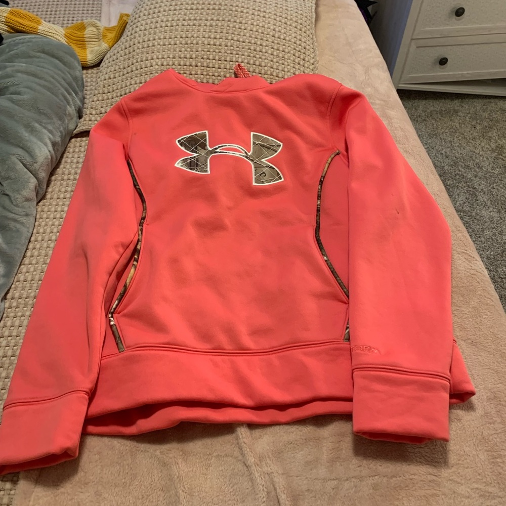 pink under armor hoodie